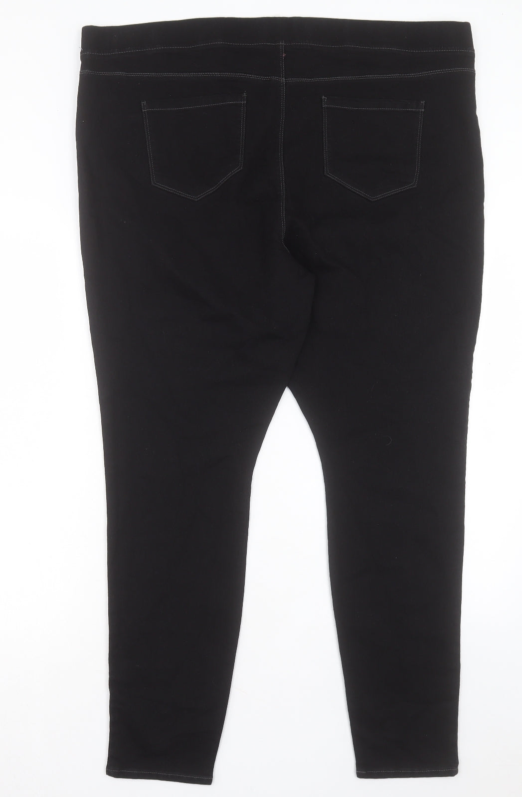 PEP&CO Womens Black Cotton Jegging Trousers Size 22 L29 in Regular