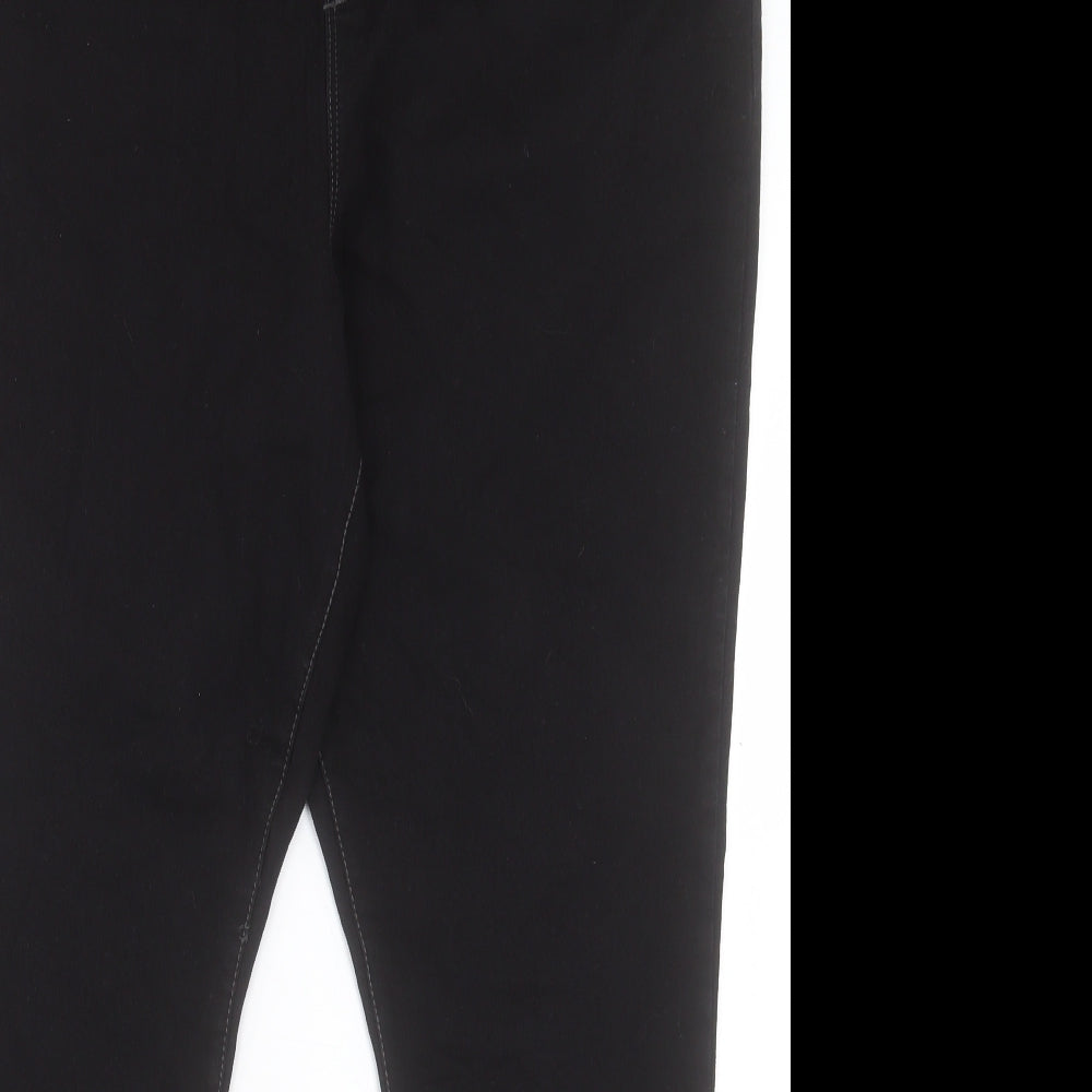 PEP&CO Womens Black Cotton Jegging Trousers Size 22 L29 in Regular