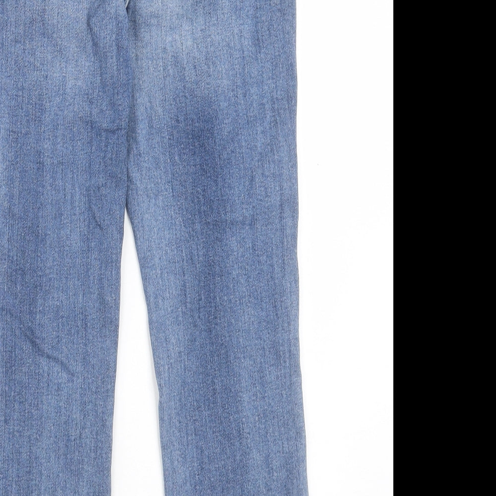 NEXT Womens Blue Cotton Cropped Jeans Size 10 L24 in Regular Button