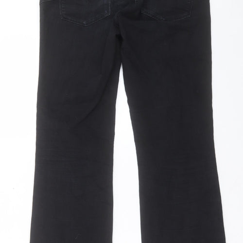 NEXT Womens Black Cotton Bootcut Jeans Size 12 L31 in Regular Button