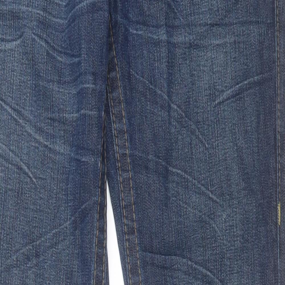 True Religion Mens Blue Cotton Straight Jeans Size 34 L34 in Regular Button - Long Leg