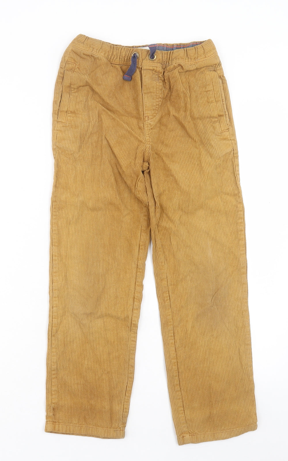 Mini Boden Boys Brown Cotton Capri Trousers Size 9 Months Regular Drawstring