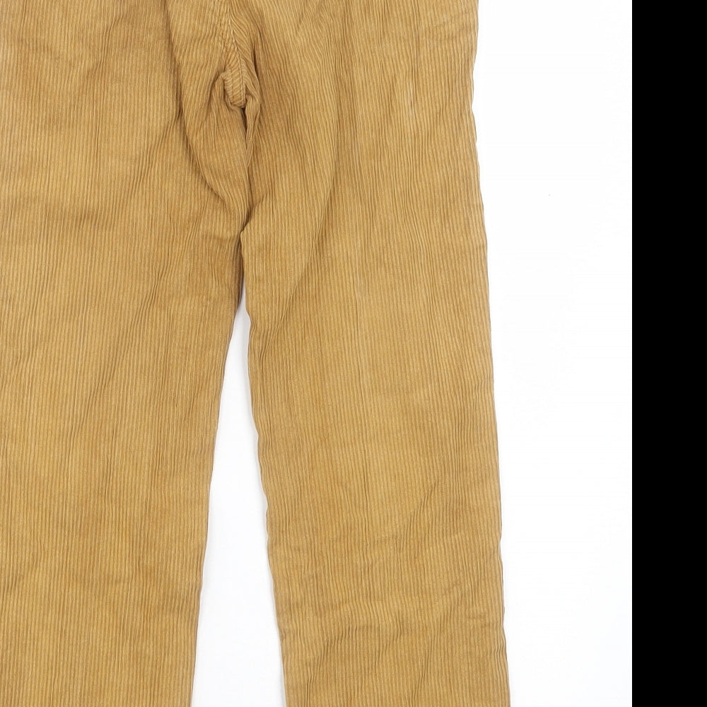 Mini Boden Boys Brown Cotton Capri Trousers Size 9 Months Regular Drawstring