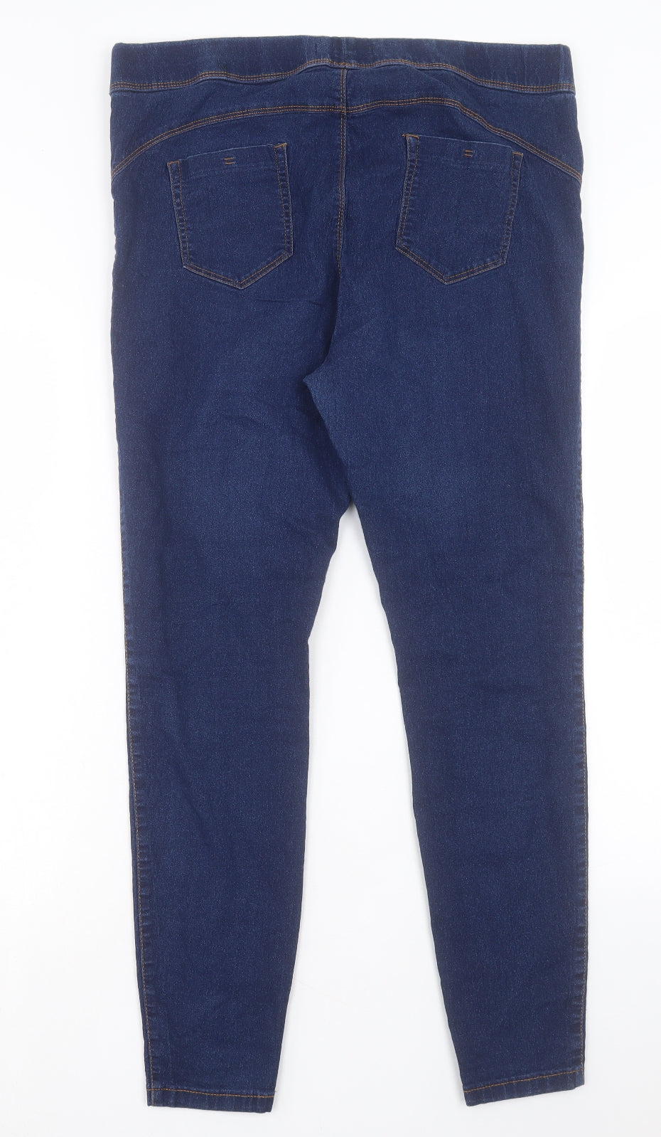 Denim & Co. Womens Blue Cotton Jegging Trousers Size 20 L29 in Regular