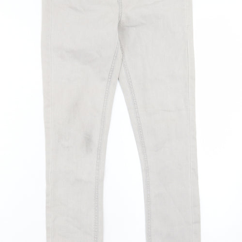 Denim & Co. Womens Grey Cotton Skinny Jeans Size 12 L29 in Regular Button
