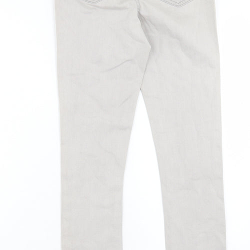 Denim & Co. Womens Grey Cotton Skinny Jeans Size 12 L29 in Regular Button