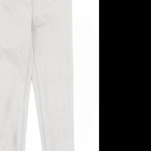 Denim & Co. Womens Grey Cotton Skinny Jeans Size 12 L29 in Regular Button
