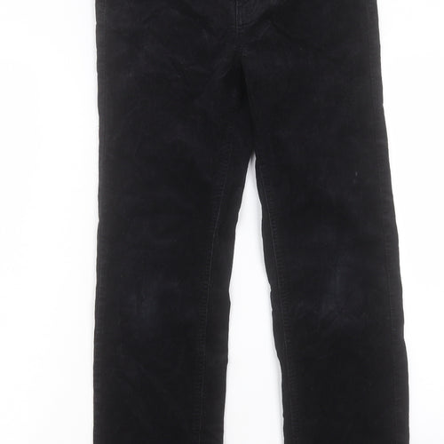 Marks and Spencer Womens Black Cotton Trousers Size 10 L28 in Regular Button