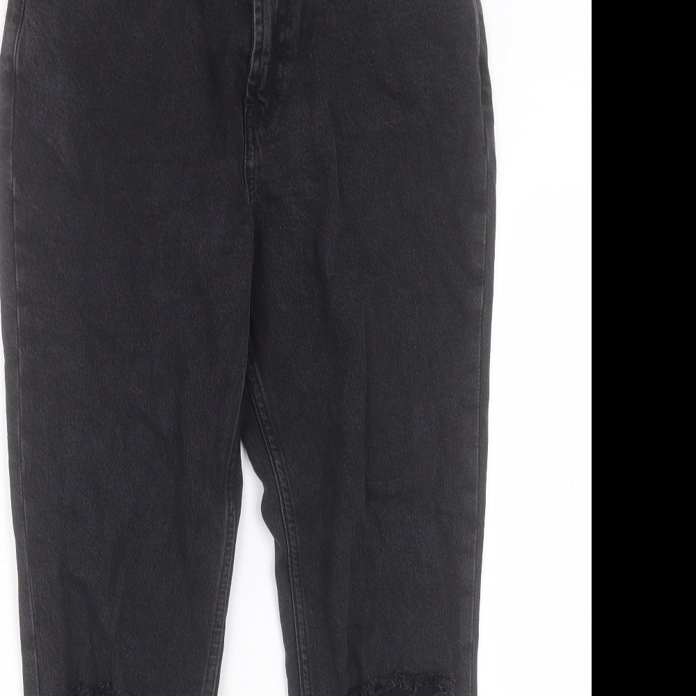 ASOS Womens Black Cotton Straight Jeans Size 30 in L30 in Regular Button