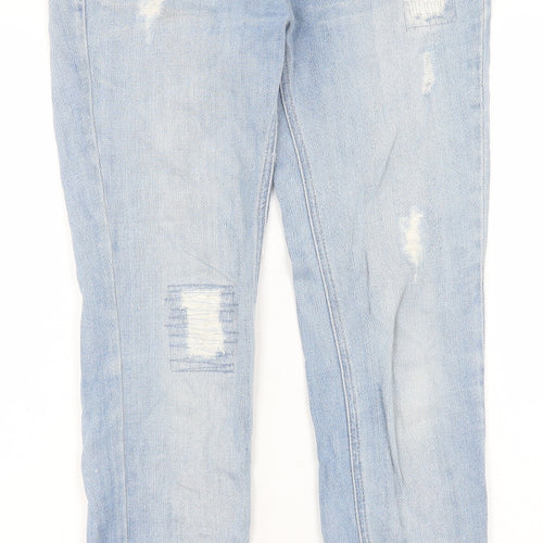 NEXT Womens Blue Cotton Skinny Jeans Size 6 L29 in Relaxed Button