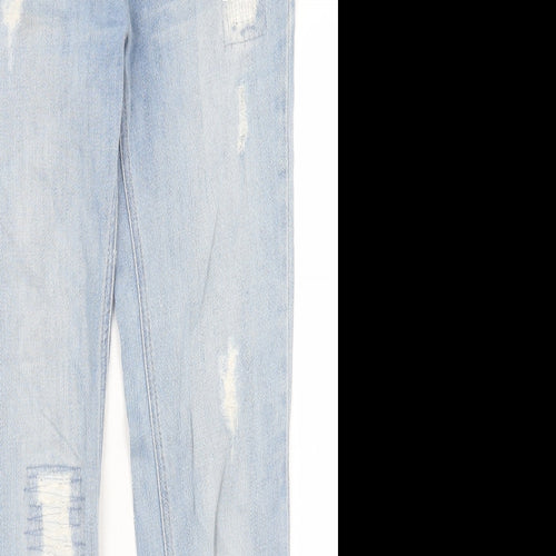 NEXT Womens Blue Cotton Skinny Jeans Size 6 L29 in Relaxed Button