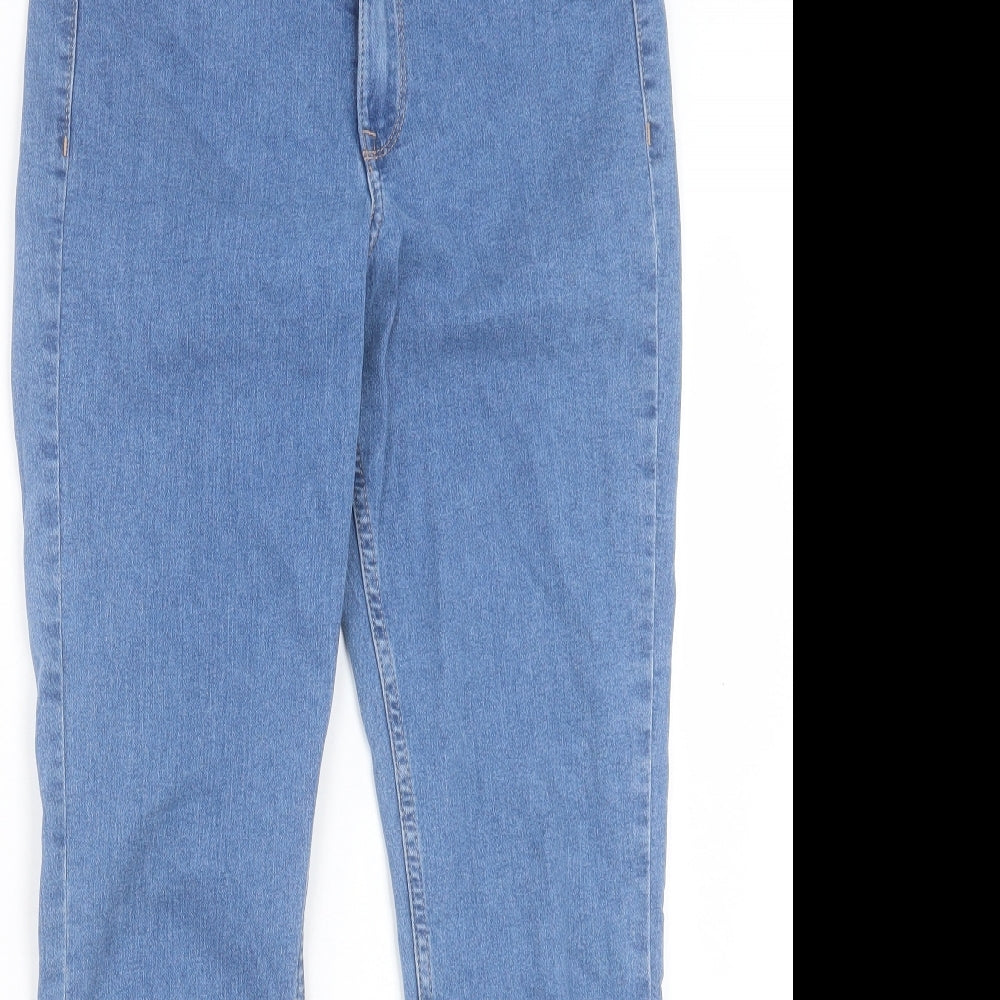 H&M Womens Blue Cotton Skinny Jeans Size 12 L29 in Regular Button