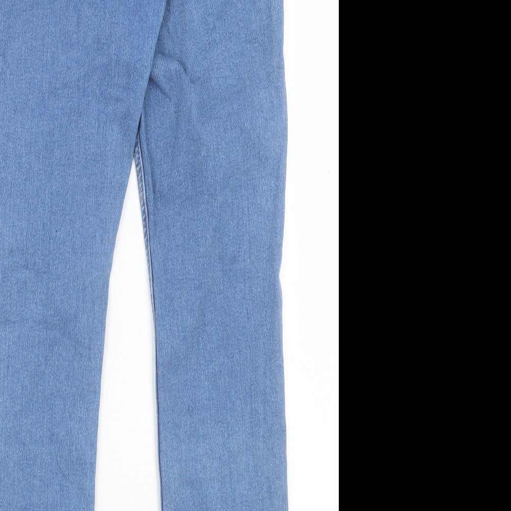 H&M Womens Blue Cotton Skinny Jeans Size 12 L29 in Regular Button