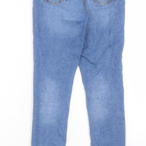 Denim & Co. Womens Blue Cotton Skinny Jeans Size 10 L28 in Regular Button