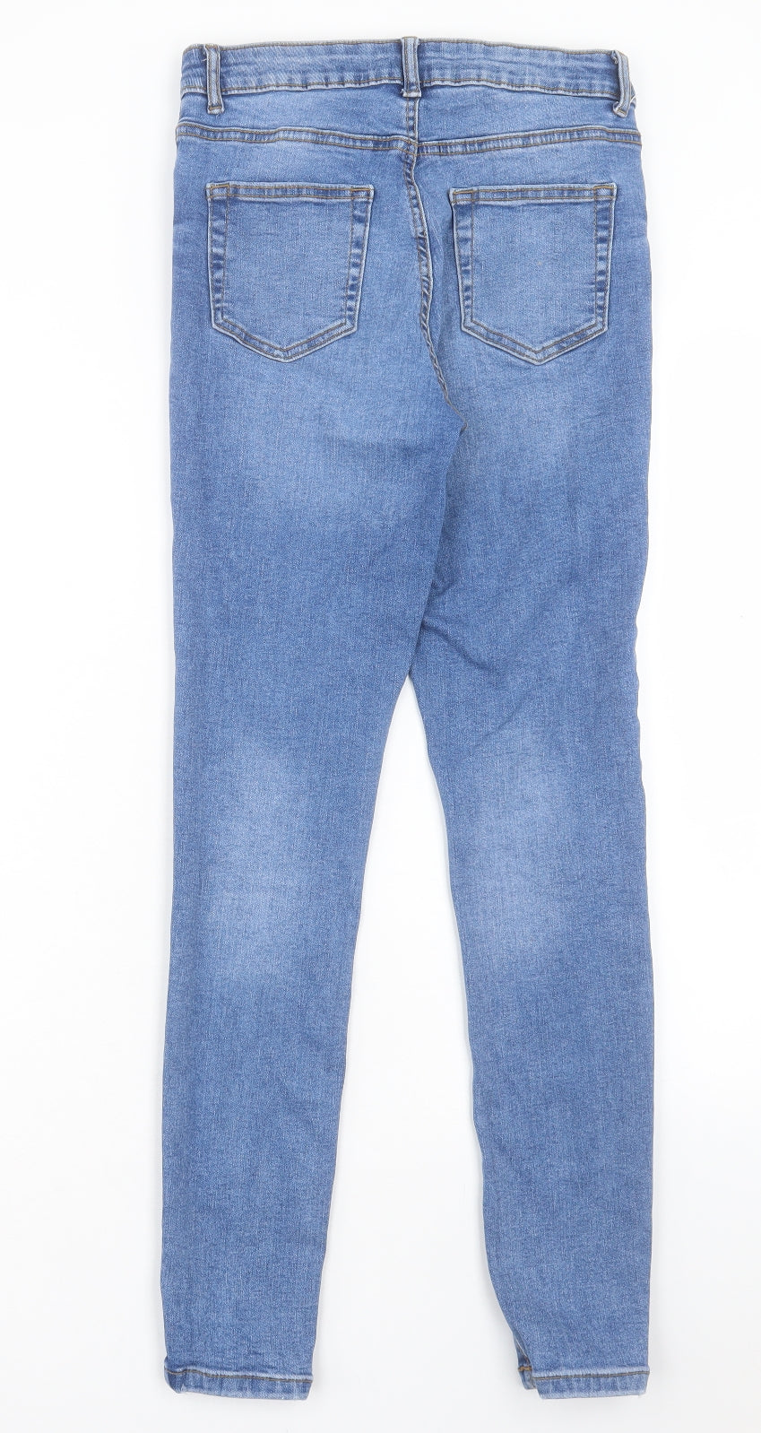 Denim & Co. Womens Blue Cotton Skinny Jeans Size 10 L28 in Regular Button