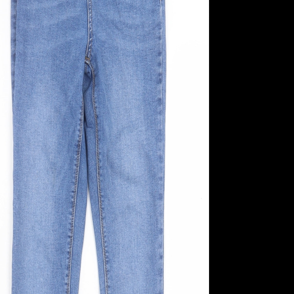 Denim & Co. Womens Blue Cotton Skinny Jeans Size 10 L28 in Regular Button