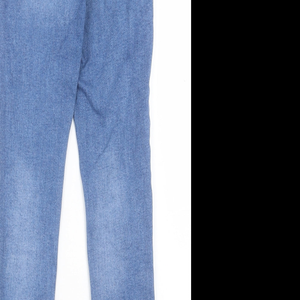 Denim & Co. Womens Blue Cotton Skinny Jeans Size 10 L28 in Regular Button