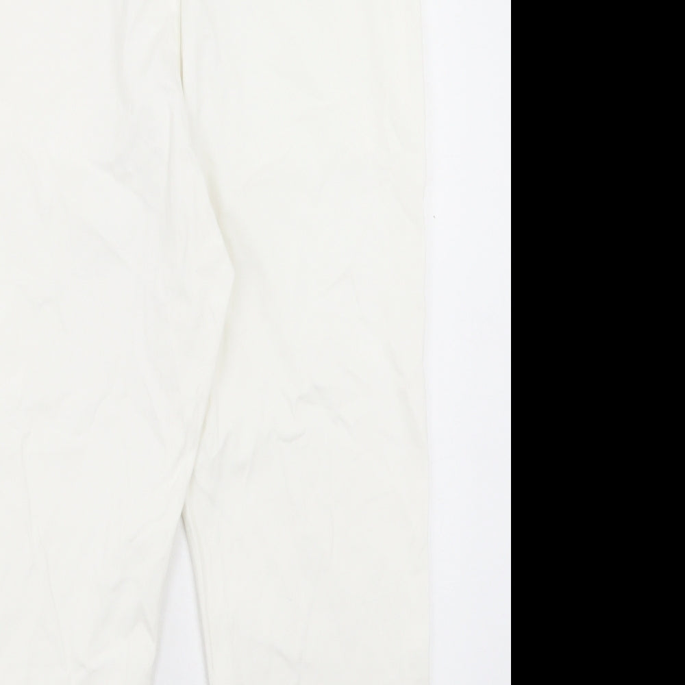 Superdry Womens White Cotton Chino Trousers Size 14 L22 in Regular Button