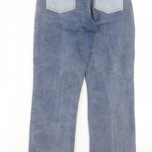 Preworn Womens Blue Cotton Straight Jeans Size S L28 in Regular Button