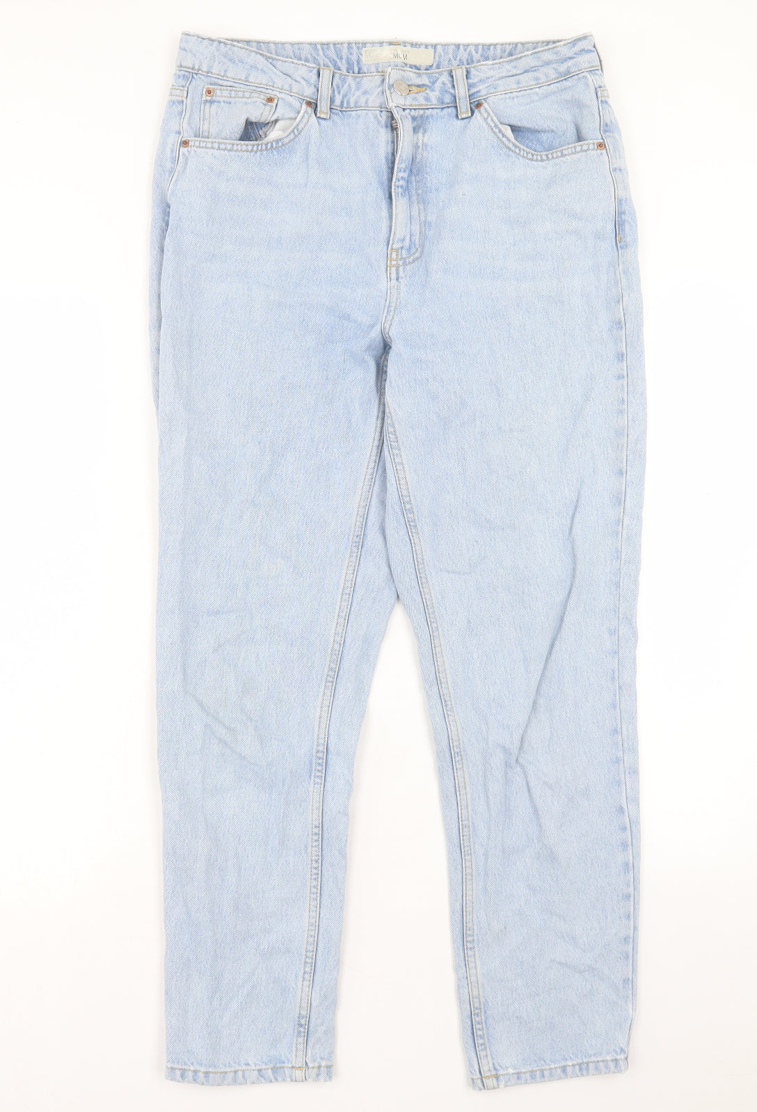 Topshop Womens Blue Cotton Mom Jeans Size 32 in L28 in Regular Button