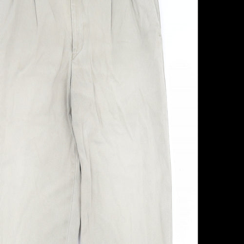Statz Mens Beige Cotton Trousers Size 34 in L28 in Regular Button