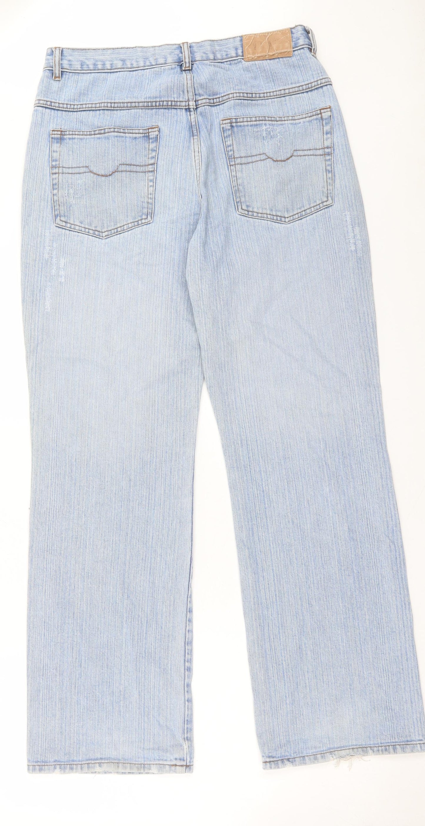 UrbanSpirit Mens Blue Cotton Bootcut Jeans Size 34 in L31 in Regular Button