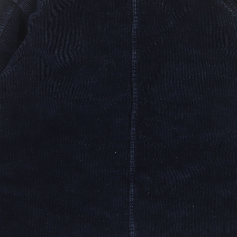 Pull&Bear Mens Blue Cotton Button-Up Size M Collared Button