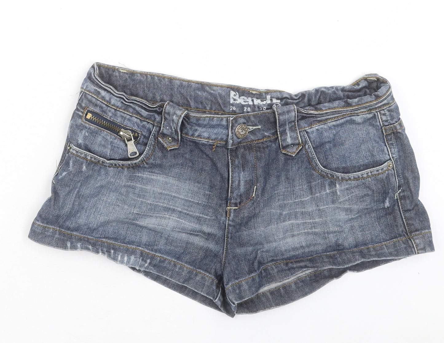 Bench Womens Blue Cotton Boyfriend Shorts Size 32 in Regular Button