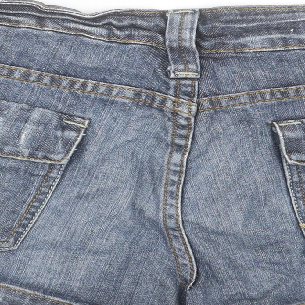 Bench Womens Blue Cotton Boyfriend Shorts Size 32 in Regular Button