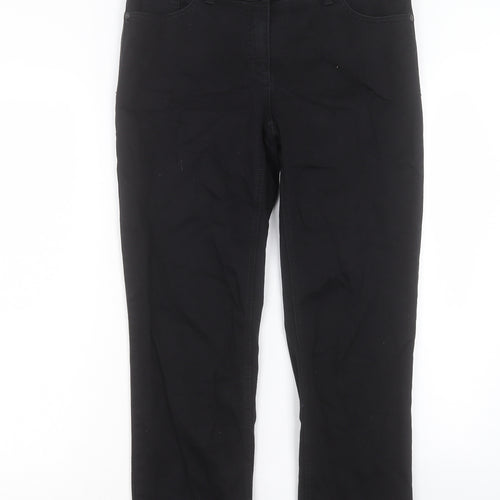 Gerry Weber Womens Black Cotton Straight Jeans Size 32 in L26 in Regular Button