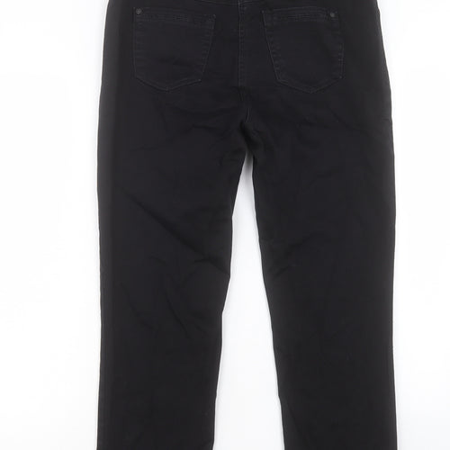 Gerry Weber Womens Black Cotton Straight Jeans Size 32 in L26 in Regular Button
