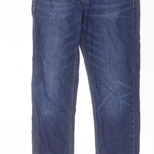 Topman Mens Blue Cotton Straight Jeans Size 30 in L30 in Slim Button