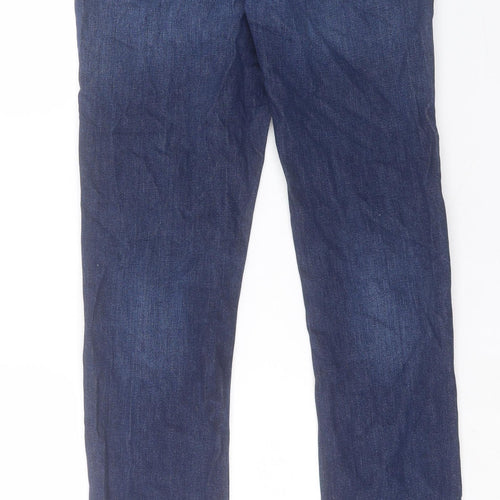 Topman Mens Blue Cotton Straight Jeans Size 30 in L30 in Slim Button