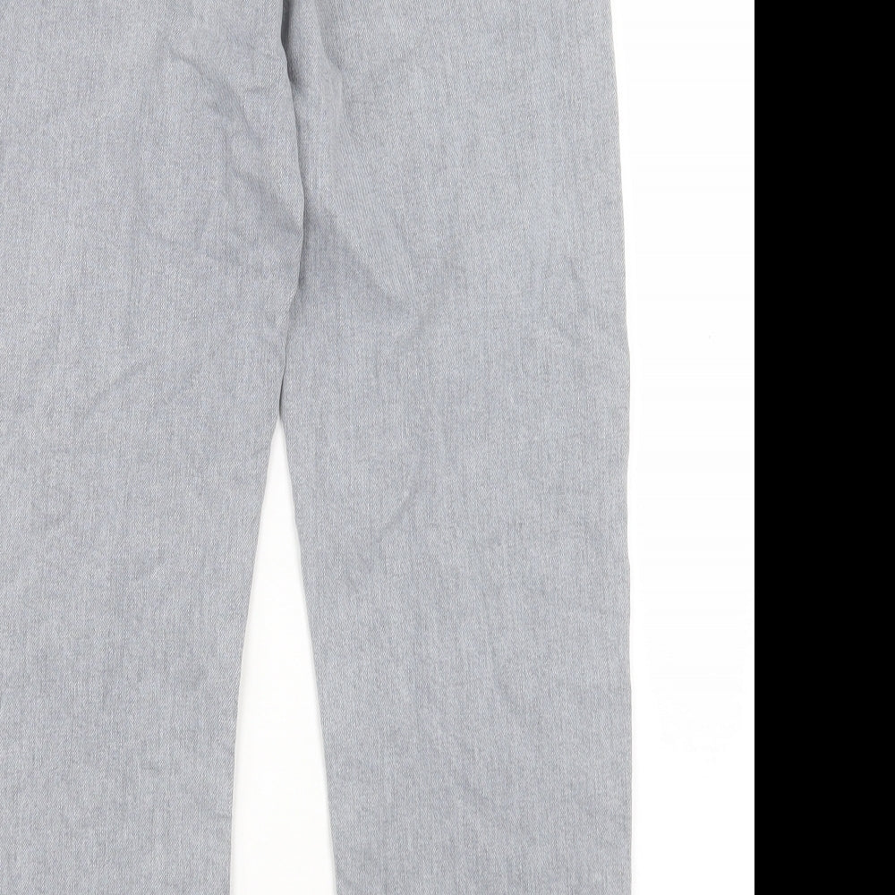 Marks and Spencer Womens Grey Cotton Boyfriend Jeans Size 12 L28 in Regular Button
