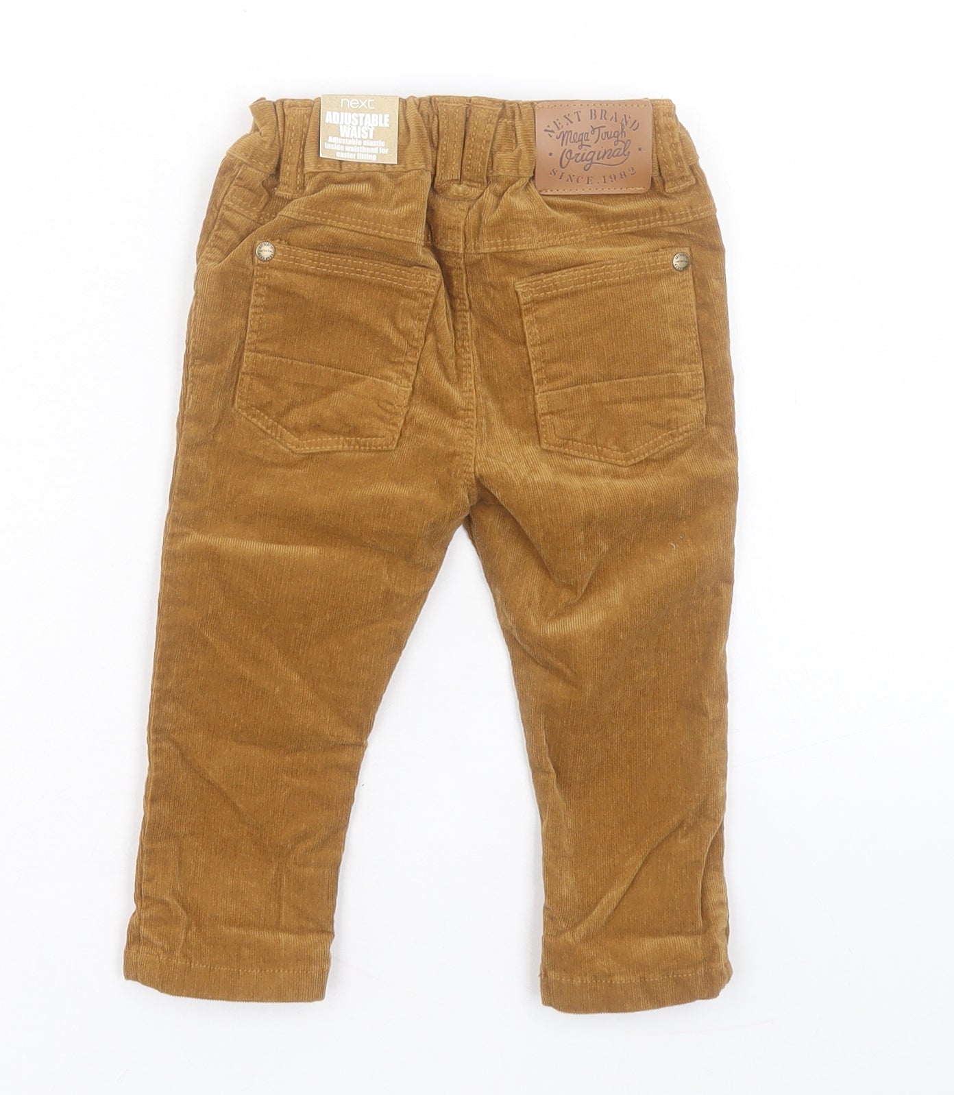 NEXT Boys Brown Cotton Capri Trousers Size 9-12 Months Button