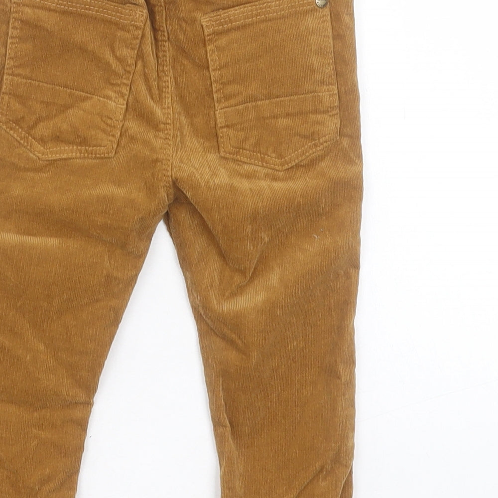 NEXT Boys Brown Cotton Capri Trousers Size 9-12 Months Button