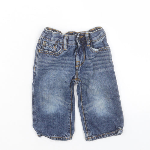Gap Boys Blue Cotton Capri Jeans Size 6-9 Months Button