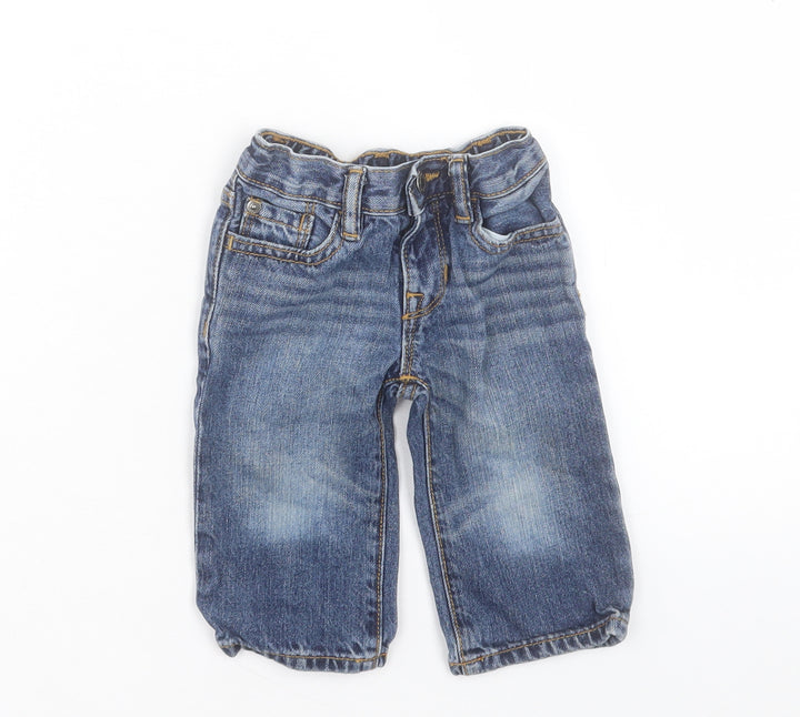 Gap Boys Blue Cotton Capri Jeans Size 6-9 Months Button