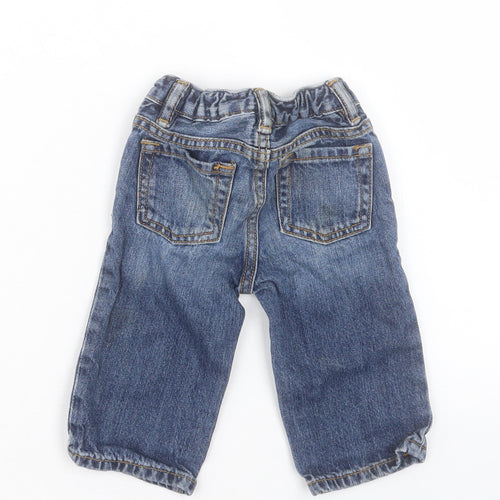 Gap Boys Blue Cotton Capri Jeans Size 6-9 Months Button