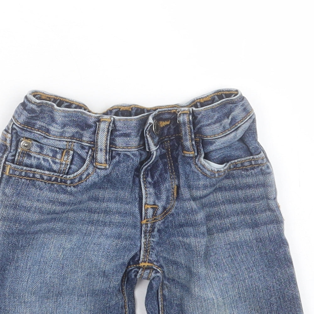 Gap Boys Blue Cotton Capri Jeans Size 6-9 Months Button