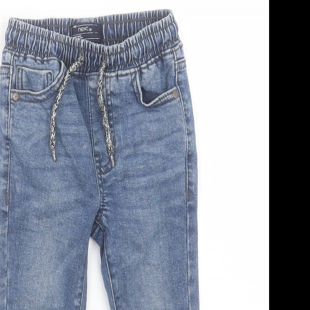 NEXT Boys Blue Cotton Skinny Jeans Size 3 Years Regular Drawstring