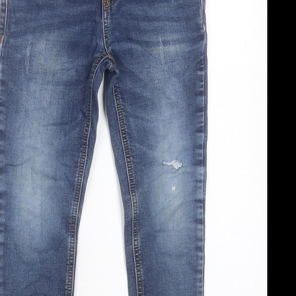 NEXT Boys Blue Cotton Skinny Jeans Size 3 Years Regular Drawstring