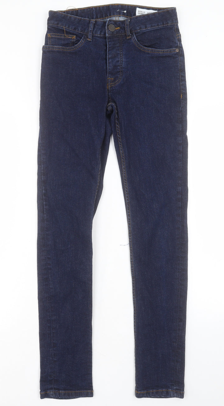 Denim & Co. Mens Blue Cotton Skinny Jeans Size 28 in L32 in Regular Button
