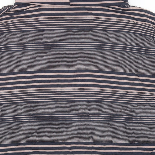 Adini Womens Black Striped Viscose Jersey T-Shirt Size L Roll Neck
