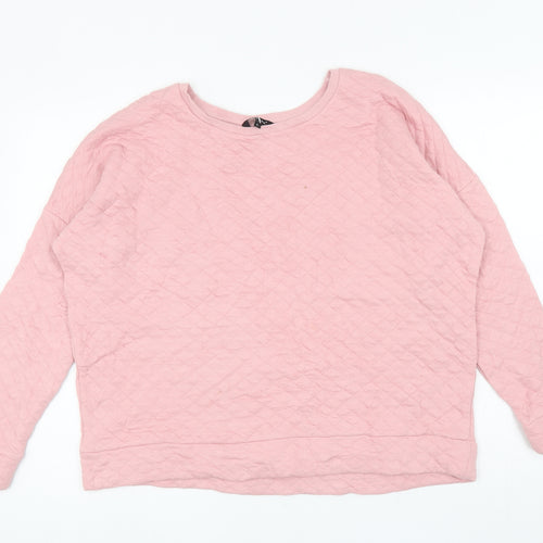 Peacocks Womens Pink Cotton Pullover Sweatshirt Size L Pullover