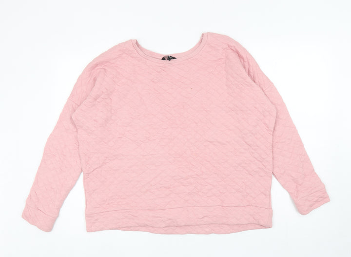 Peacocks Womens Pink Cotton Pullover Sweatshirt Size L Pullover