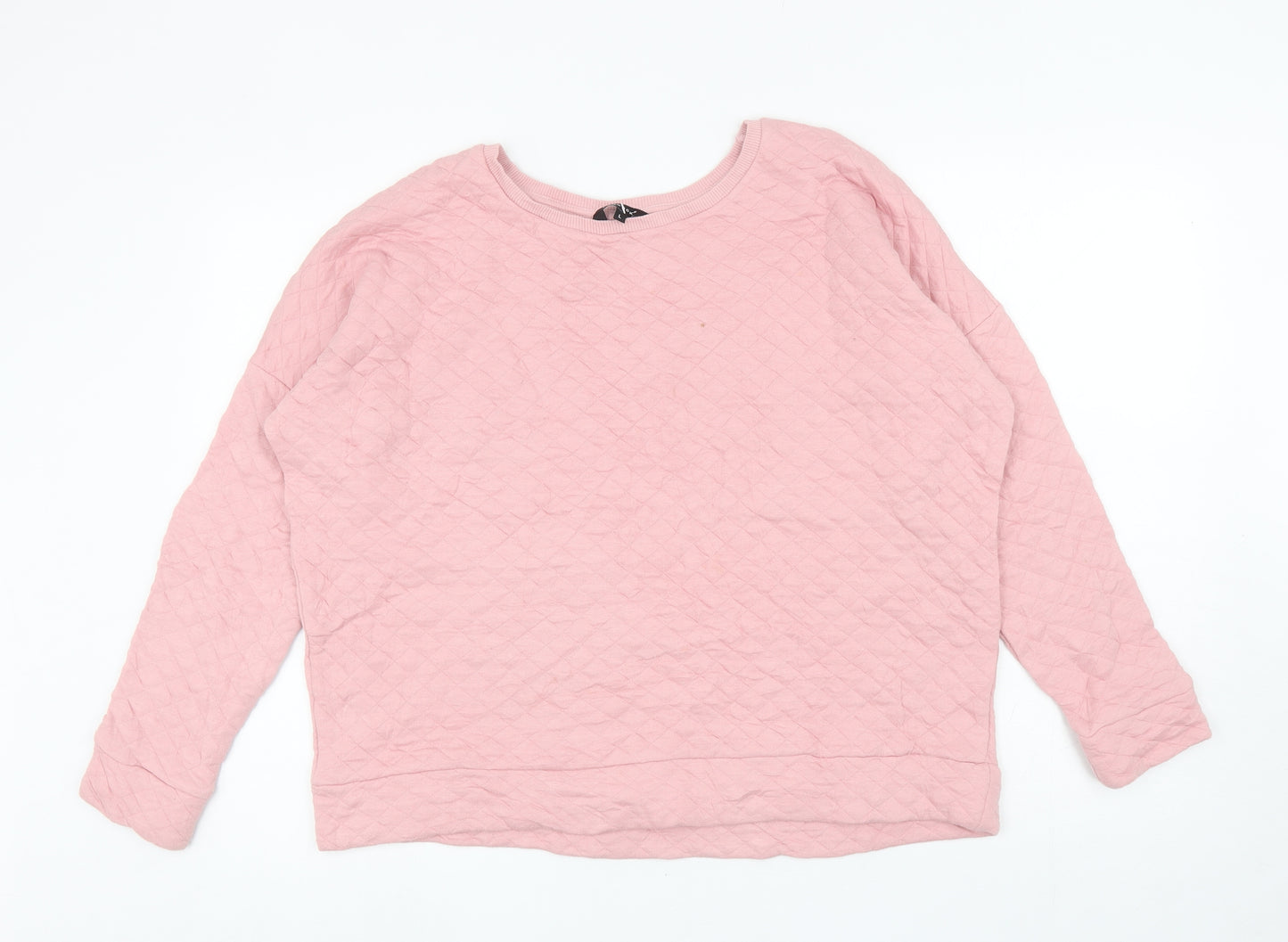 Peacocks Womens Pink Cotton Pullover Sweatshirt Size L Pullover
