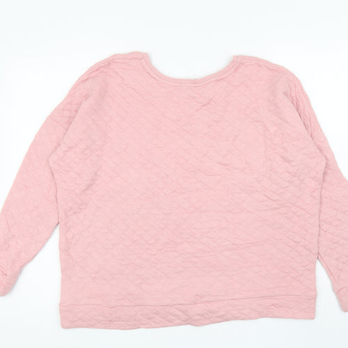 Peacocks Womens Pink Cotton Pullover Sweatshirt Size L Pullover