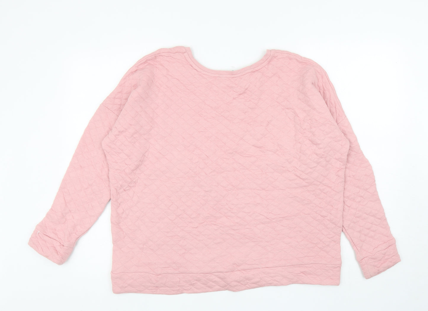 Peacocks Womens Pink Cotton Pullover Sweatshirt Size L Pullover
