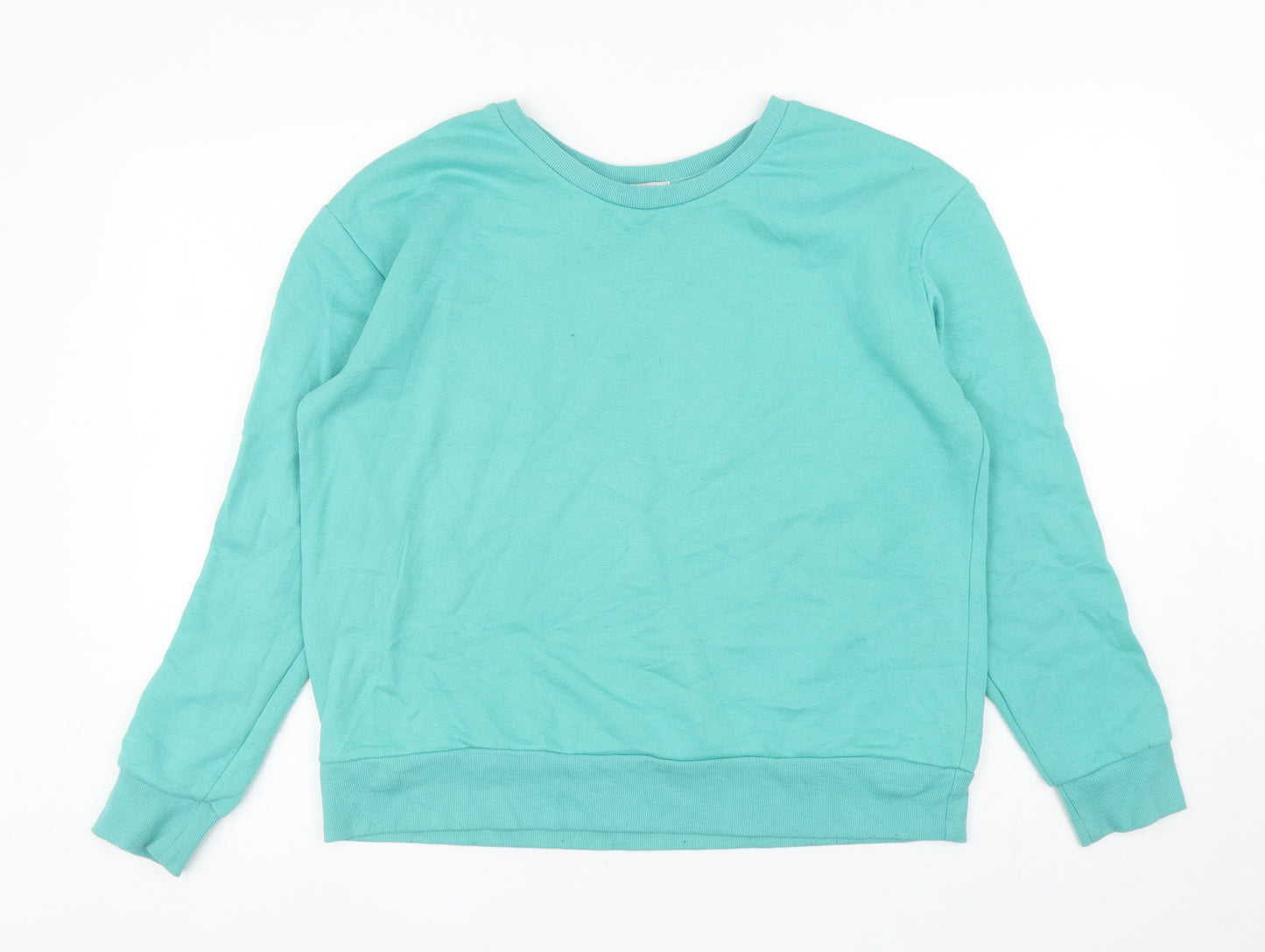 Primark Womens Green Cotton Pullover Sweatshirt Size 14 Pullover